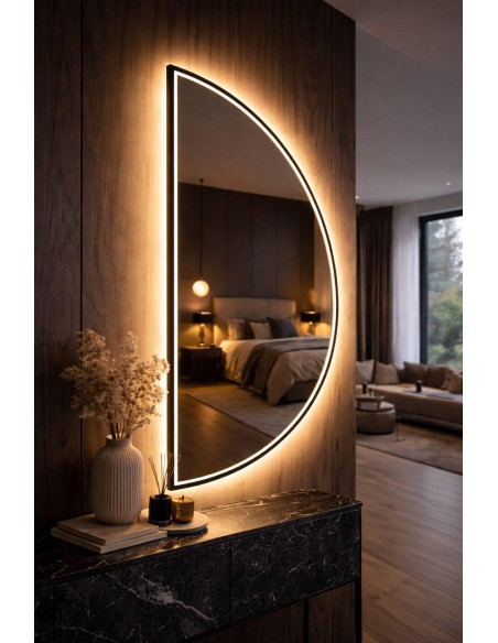 LUSTRO PÓŁOKRĄGŁE KSIĘŻYC 130x65 LED *NOWOŚĆ*