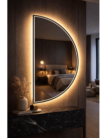 LUSTRO PÓŁOKRĄGŁE KSIĘŻYC 140x70 LED *NOWOŚĆ*