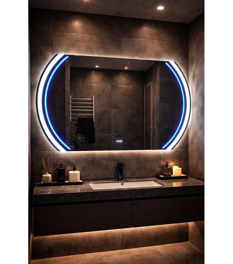 LUSTRO LED AURA BLUE 70cm NOWOCZESNE LUSTRO ŁAZIENKOWE LED CZUJNIK RUCHU