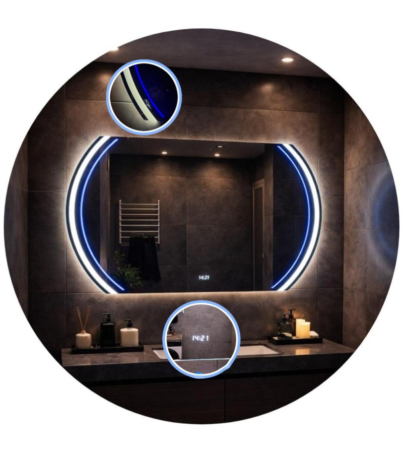 LUSTRO LED AURA BLUE 70cm NOWOCZESNE LUSTRO ŁAZIENKOWE LED CZUJNIK RUCHU