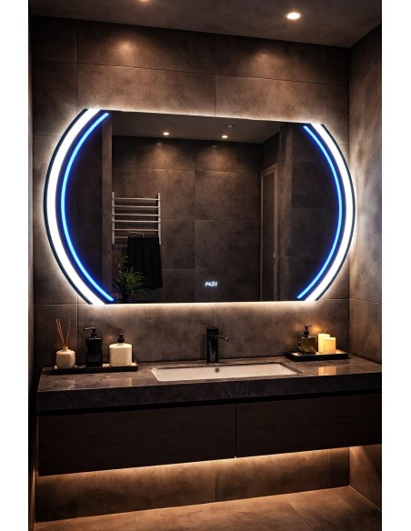 LUSTRO LED AURA BLUE 80cm NOWOCZESNE LUSTRO ŁAZIENKOWE LED CZUJNIK RUCHU