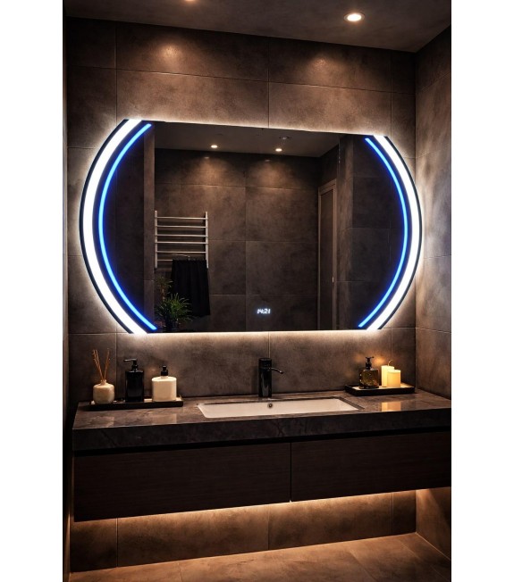 LUSTRO LED AURA BLUE 110cm NOWOCZESNE LUSTRO ŁAZIENKOWE LED CZUJNIK RUCHU