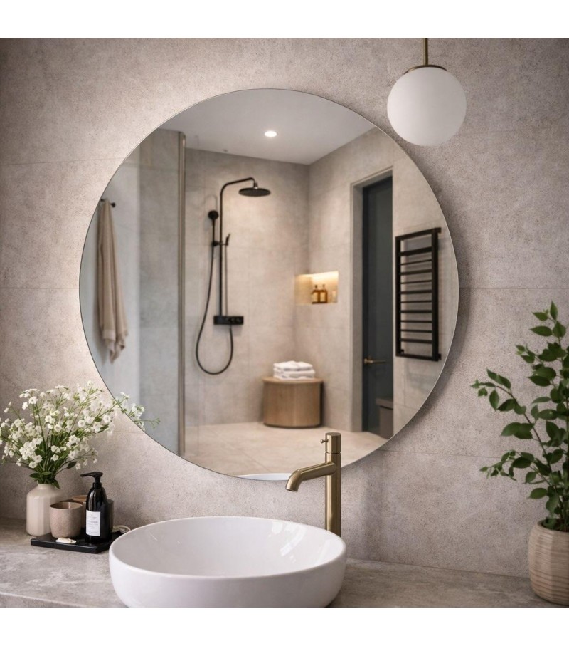 LUSTRO OKRĄGŁE fi 80cm DO ŁAZIENKI POKOJU