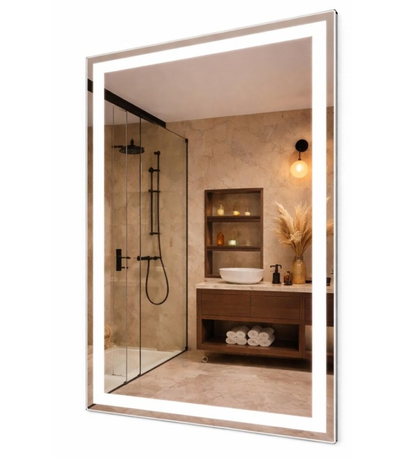 LUSTRO PROSTOKĄTNE LED 140x80