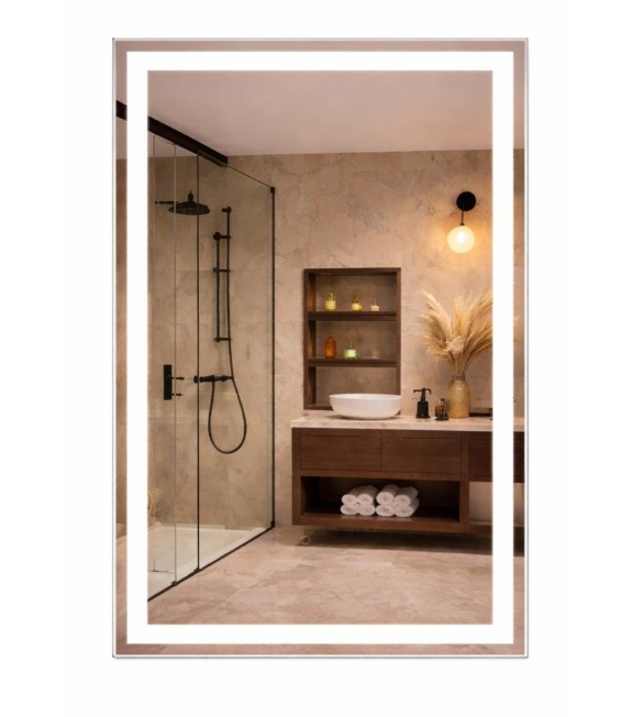 LUSTRO PROSTOKĄTNE LED 140x80 2