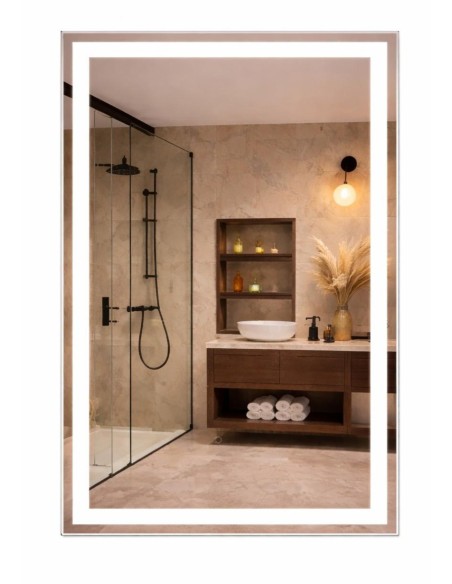 LUSTRO PROSTOKĄTNE LED 140x80