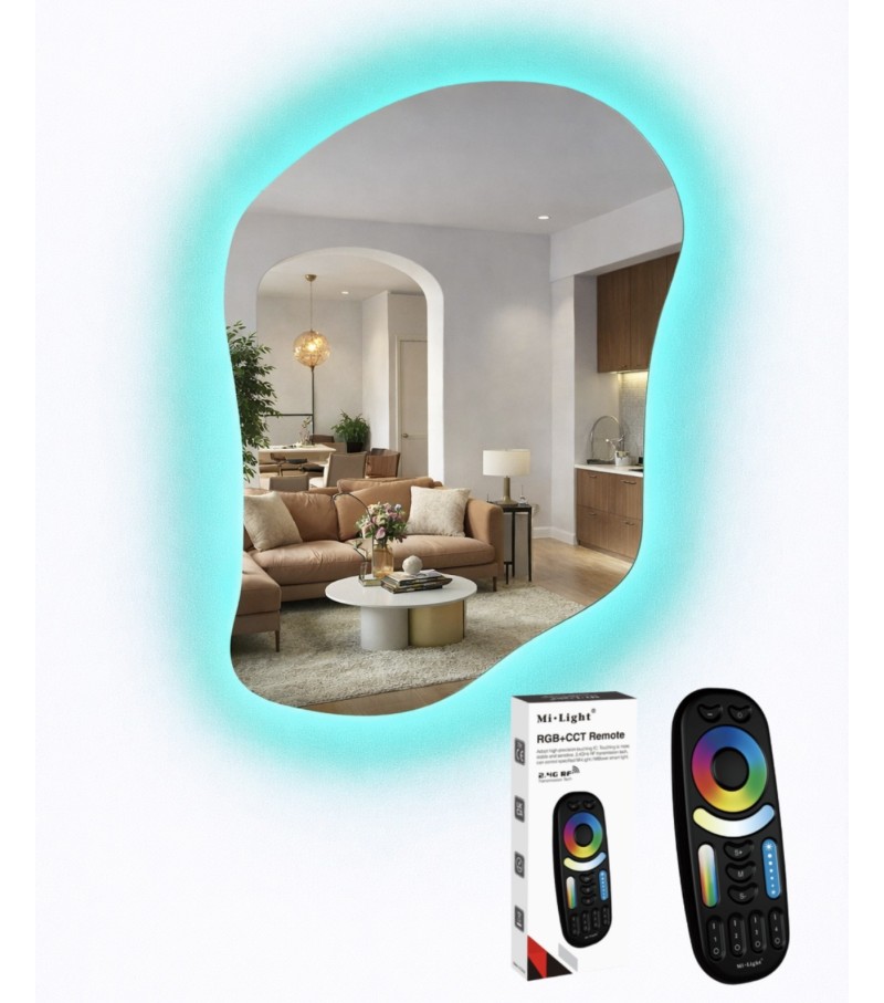 LUSTRO LED RGB 80x60 CHMURKA + pilot