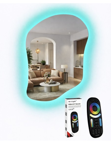 LUSTRO LED RGB 80x60 CHMURKA + pilot